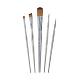 Royal & Langnickel Zen 5pc Standard Handle Brush Set, Includes - Oval Wash, Angular, Round, Chisel & Liner Brushes Royal & Langnickel