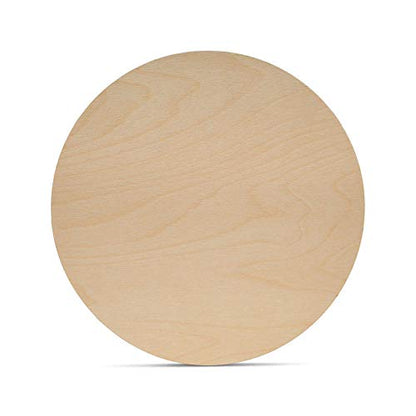 Wood Circles 10 inch, 1/8 Inch Thick, Birch Plywood Discs, Pack of 10 Unfinished Wood Circles for Crafts, Wood Rounds by Woodpeckers - WoodArtSupply