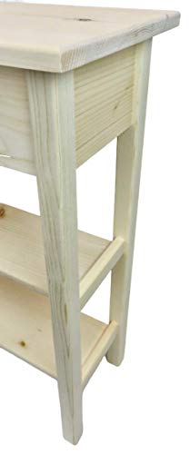 36" Unfinished Pine Console Sofa Table with 2 Bottom Shelfs Generic