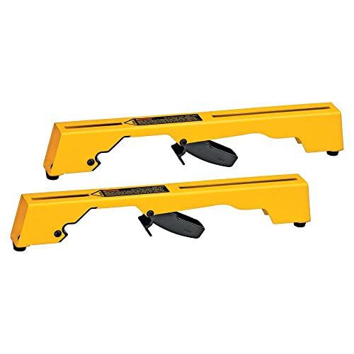DEWALT Miter Saw Mounting Brackets, 2 Pack, 12 inch Blade Length, Retractable Clamps (DW7231),Yellow, Large