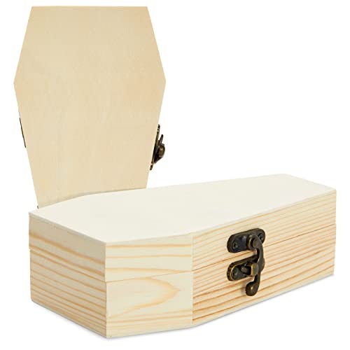 Bright Creations 6 Pack Unfinished Halloween Coffin Box with Hinged Lids for DIY Crafts (4 x 6 x 2 in) Bright Creations