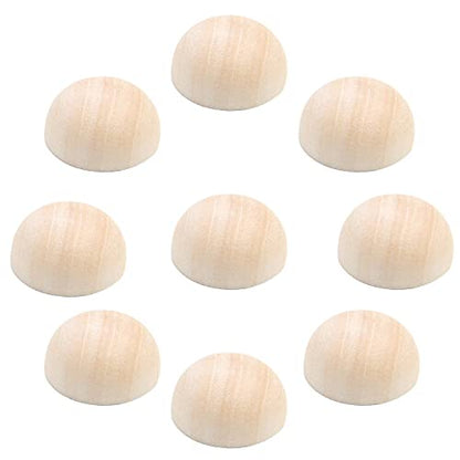 150Pcs Half Wooden Balls, BetterJonny 25 mm Unfinished Crafts Natural Half Beads Split Round Wood Balls for DIY Christmas Ornament DIY Projects