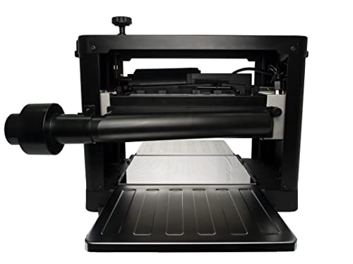 Cutech 40700H 12-1/2-Inch Spiral Cutterhead Benchtop Planer with 24 Tungsten Carbide Inserts, Single Speed Feed Rate, Snipe Minimizer, and Board CUTECH