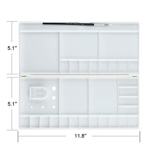Transon Large Paint Palette Box 29 Color Mixing Wells with 1 Liner Brush TRANSON