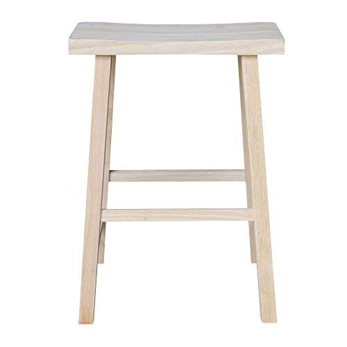 International Concepts 24-Inch Saddle Seat Stool, Unfinished IC International Concepts