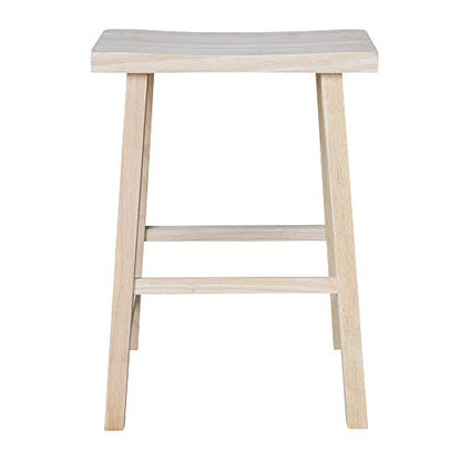 International Concepts 24-Inch Saddle Seat Stool, Unfinished