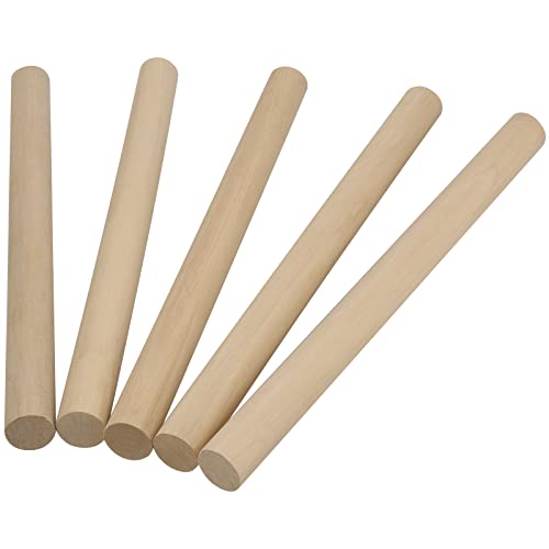 FUNSUEI 30 Pieces 1 x 12 Inch Wooden Dowel Rods, Unfinished Wood Sticks, Natural Round Wood Dowel Sticks Hardwood Sticks for Crafts, DIY Project, FUNSUEI