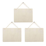 6 Pack Blank Wooden Plaque Rectangle Unfinished Wood Sign Decorative DIY Crafts Signs for Wreath Home Door Wall Art Decoration, 8.8x6.7 Inches Creaides