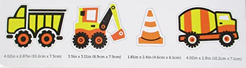 Woodpile Fun! Construction Painted Wood Cutout Shapes - Dump Truck, Tractor, Cone, Cement Mixer - for Craft, Decor, Scrapbooking, and More - WoodArtSupply