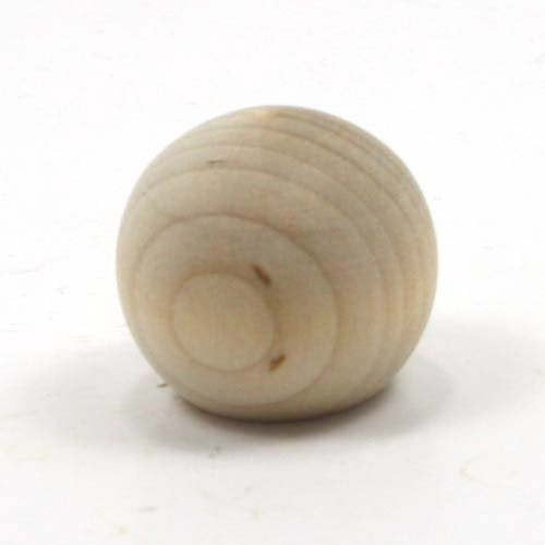 Mylittlewoodshop - Pkg of 6 - Ball with Flat Bottom - 1 inch in Diameter with 9/16 inch Flat Unfinished Wood(WW-KBB100-6) Unique Wood Shapes