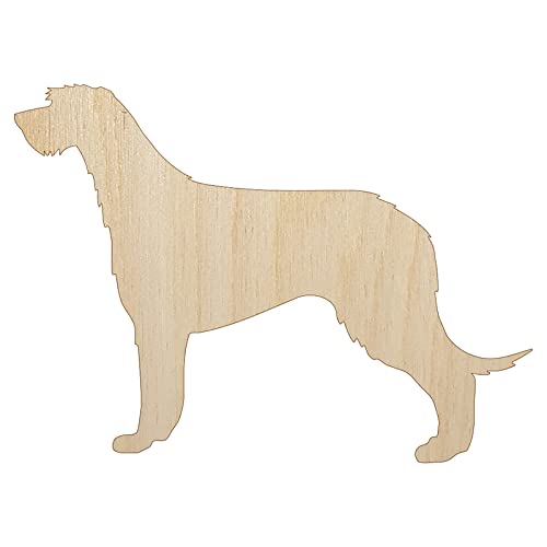 Irish Wolfhound Dog Solid Unfinished Wood Shape Piece Cutout for DIY Craft Projects - 1/4 Inch Thick - 4.70 Inch Size Sniggle Sloth