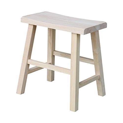 International Concepts 18-Inch Saddle Seat Stool, Unfinished IC International Concepts