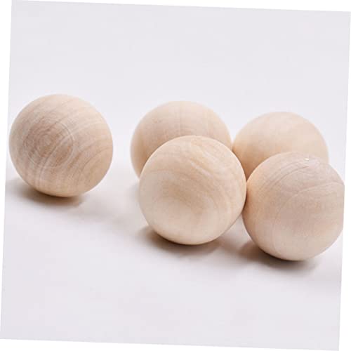 KALLORY 200 Pcs Crafts Loose Beads Unfinished Wood Bead Natural Wood Balls Mini Wood Balls Loose Spacer Bead No Hole Wood Bead House Supplies Blank KALLORY