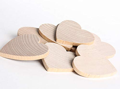 Factory Direct Craft Pack of 24 Unfinished Wood Heart Cutouts - 2" W x 2" H x 1/4" Thick Wooden Heart Shapes for DIY Craft Projects