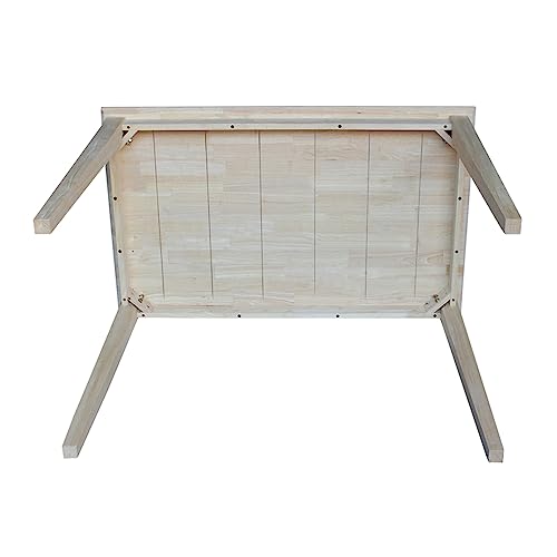 International Concepts Solid Wood Top Dining table, 30 x 48, Unfinished IC International Concepts