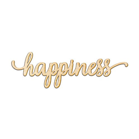 Woodums – Happiness Script Wooden Wall Art Decor, Unfinished Wood Sign for Family Room Decor, Charlie Script Letter Wood Cutout, 12 x 4 Inches Wall Woodums