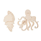 48PCS Unfinished Wood Ocean Animal Cutouts for Kids,Wooden Painting Bulk Crafts for Kids to Paint,Sea Animal Life Cutouts for Home Decoration DIY QDXATIVP