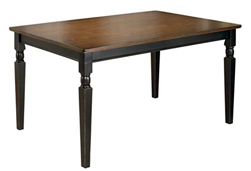 Signature Design by Ashley Owingsville Rustic Farmhouse Dining Room Table, Black & Brown - WoodArtSupply