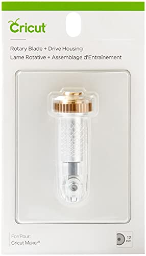 Cricut Rotary Blade + Drive Housing, Hard and Durable Cutting Blade with Drive Housing, Cuts Delicate Papers & Unbacked Fabric for Personalized Cricut