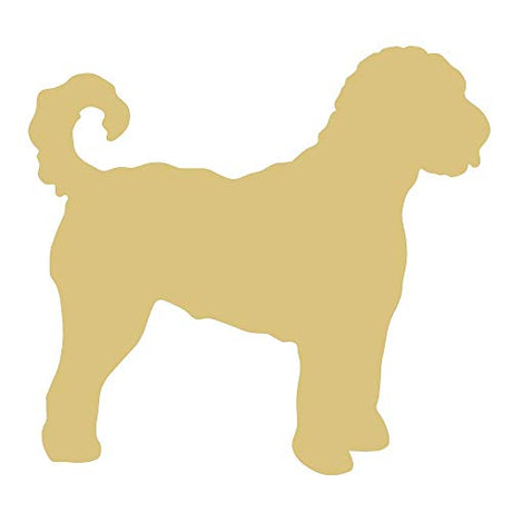 Golden Doodle Cutout Unfinished Wood Dog Puppy Animal Shelter Décor Pet Store MDF Shape Canvas Style 1 (24") Diverse Woodworking