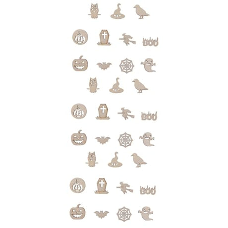 VILLCASE 300 Pcs Child Festive Unfinished Graffiti Wooden Chip Paper Cut Decorations Wood Chips Halloween Graffiti Sawdust Wood Embellishments for VILLCASE