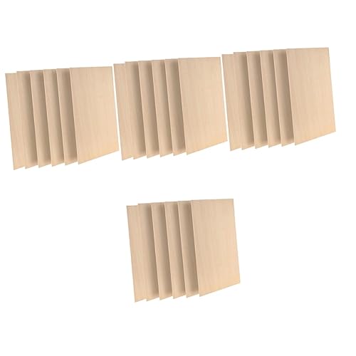EXCEART 24 Pcs Rectangular Veneer Wooden Slices Unfinished Wood Hobby Unfinished Wood Crafts Unfinished Wood Tiles Wood Blanks Wooden Cutouts Woodsy EXCEART