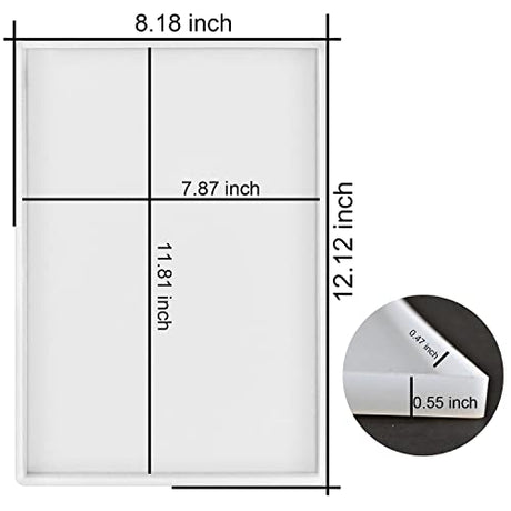 RESINWORLD Silicone Large Deep Flat Tray Mold with Handles, Rectangle for Resin Casting, ResinWorld