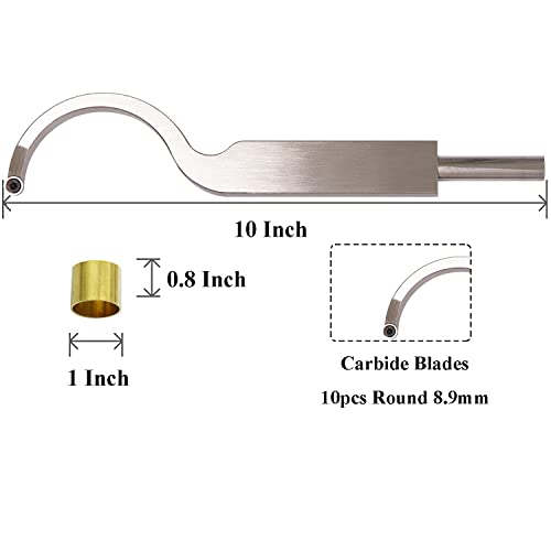 Carbide Tipped Woodturning Tool H8.9 Carbide Wood Lathe Tool Enlarge Swan Hollower Made of Stainless Steel with 10pcs 8.9mm Round Carbide Cutter and Dirtech