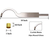Carbide Tipped Woodturning Tool H8.9 Carbide Wood Lathe Tool Enlarge Swan Hollower Made of Stainless Steel with 10pcs 8.9mm Round Carbide Cutter and Dirtech