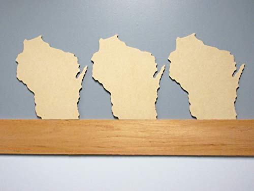 Wisconsin State Cutout - 3 Pack - 1/4'' MDF - WoodArtSupply