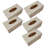 Tofficu 5pcs Unfinished Wooden Tissue Box Cover Rectangular Wood Tissue Holder Tissue Dispenser Blank Wood Napkin Box for Arts Crafts Home Decor Tofficu