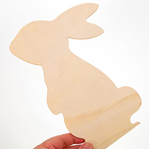 ABOOFAN 10Pcs Large Easter Bunny Wood Cutouts Unfinished Wooden Bunny Slices Blank Wood Rabbit Ornament for Painting Spring Decor Easter Party DIY - WoodArtSupply