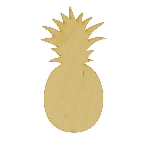 Package of 10, Small 5" X 2.5" X 1/8" Baltic Birch Plywood Pineapple Wood Cutout for Art & Craft Project, Made in USA - WoodArtSupply