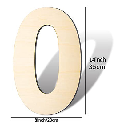 GDGDSY 14 Inch Blank Wood Number 0 Unfinished Wooden Number Sign Large Number 0 for Birthday Graduation DIY Craft Art Decoration Party Decoration. - WoodArtSupply