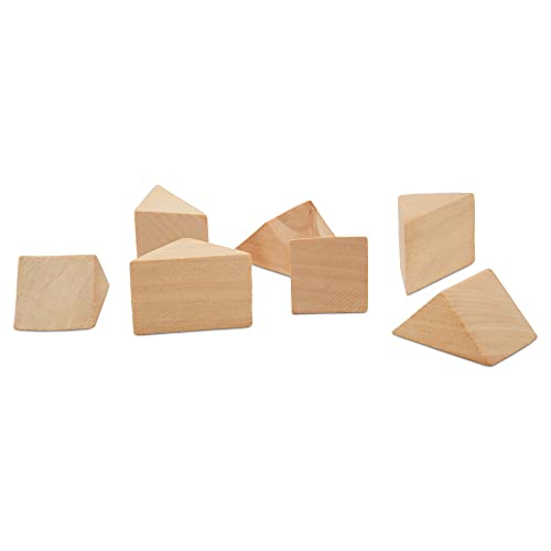 Triangle Wood Building Blocks 1-1/8-inch, Pack of 25 Unfinished Wood Blocks for Crafting, Open Ended & Loose-Parts Play, by Woodpeckers Woodpeckers