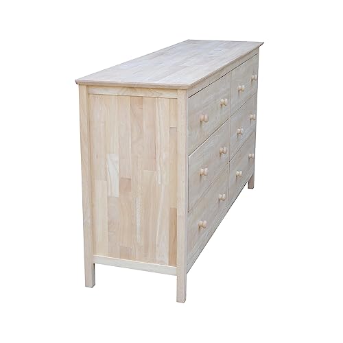International Concepts Dresser with 6 Drawers, Unfinished IC International Concepts