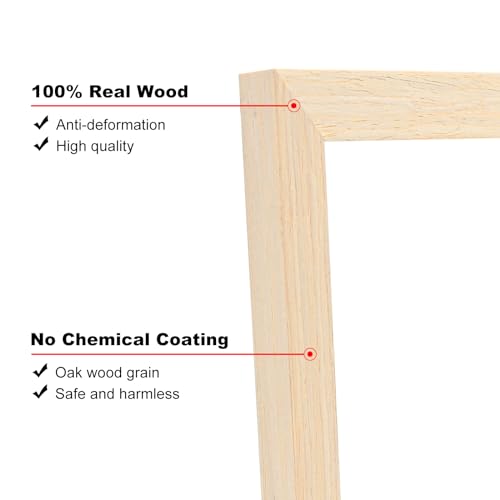 KINLINK 5x7 Picture Frames Natural Wood Frames with Acrylic Plexiglass for Pictures 4x6 with Mat or 5x7 without Mat, Tabletop and Wall Mounting KINLINK