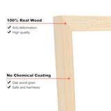 KINLINK 5x7 Picture Frames Natural Wood Frames with Acrylic Plexiglass for Pictures 4x6 with Mat or 5x7 without Mat, Tabletop and Wall Mounting KINLINK