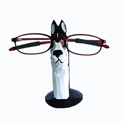 Red Dollar Handmade Wood Carved Animal Eyeglass Holder, Cute Sunglasses Display Stand, Nightstand Home Office Desk Decor, Christmas Holiday New Year Red Dollar