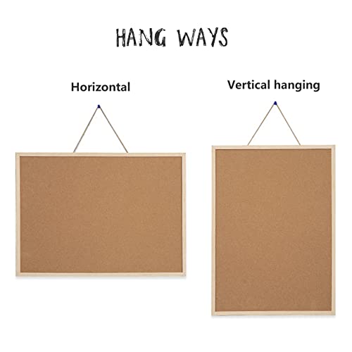 TooCust 16” x 24” Cork Boards for Walls with Frame, 1 Pack Small Wood Framed Bulletins Board Decorative Hanging Pin Board, Corkboards for Wall Notice TooCust