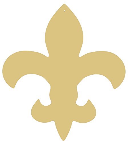 Fleur De Lis Cutout Unfinished Wood Derby Mardi Gras Door Hanger Wall Hanging MDF Shaped Canvas Style 1 (24")