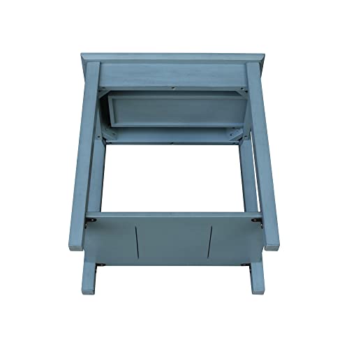 IC International Concepts International Concepts Narrow End Table, Ocean Blue - Antique Rubbed - WoodArtSupply