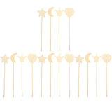 Toyvian Craft Supplies 12PCS Princess Fairy Wands Kit, Wooden Fairy Wands, Unfinished Wooden DIY Fairy Sticks Crafts Adorable Moon Wand for Girls Toyvian