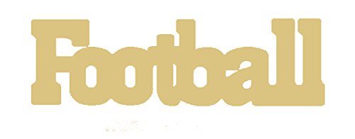 Word Football Cutout Unfinished Wood Sports Kids Room Coach Door Hanger MDF Shape Canvas Style 1 (12") Diverse Woodworking