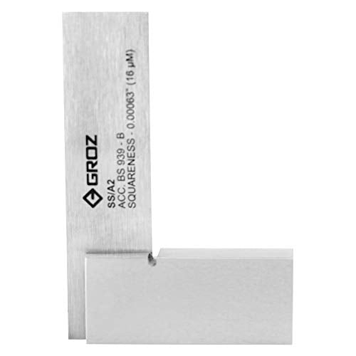 Groz 01000 2" Precision Steel Square, 16 Microns Squareness Groz
