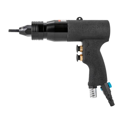 TFCFL Pneumatic Rivet Gun with 10-24", 1/4", 5/16", 3/8" Gun Head, Air Rivet Nut Tool Kit 1/4" Air Inlet with 20 Mandrels Riveting Gun Kit, 400rpm TFCFL
