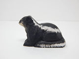 Selsela Skunk Figurine Statue Polecat Striped Decoration Miniature Forest Art Wood Carved Small Animal Selsela