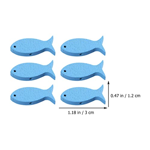 SEWACC 100pcs Fish Wood DIY Crafts Cutouts Wooden Fish Shaped Hanging Ornaments Unfinished Wood Signs Sea Animals Ornaments for Wedding Birthday - WoodArtSupply