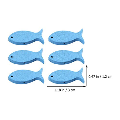 SEWACC 100pcs Fish Wood DIY Crafts Cutouts Wooden Fish Shaped Hanging Ornaments Unfinished Wood Signs Sea Animals Ornaments for Wedding Birthday - WoodArtSupply