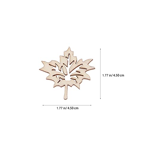 TEHAUX 50pcs Unfinished Wood Shapes Chip Wedding Ornament DIY Handcraft Slice Wood Leaves for Crafts Wedding Decor Cutouts Embellishments Unfinished - WoodArtSupply